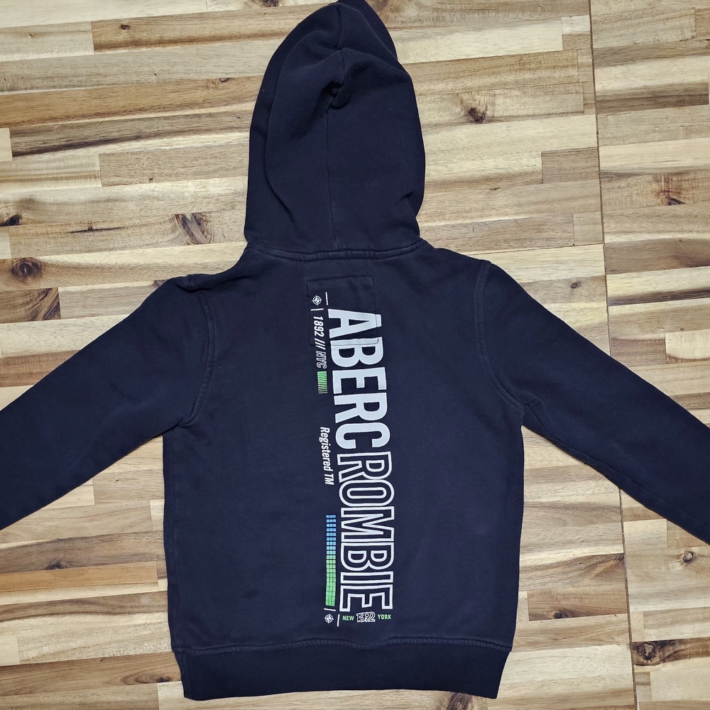 Abercrombie & Fitch Kids Black Hooded Sweatshirt with Vertical Logo